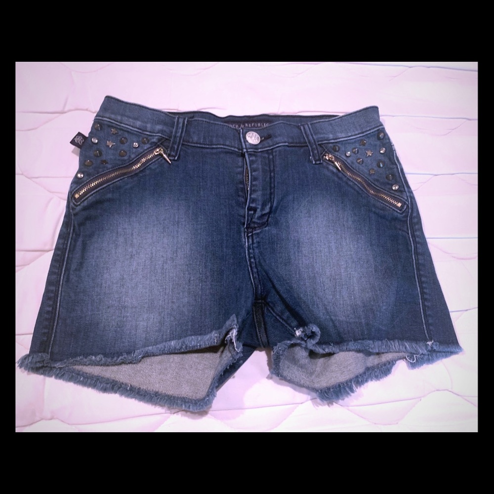 Rock & Republic Embellished Cutoff Jean Shorts